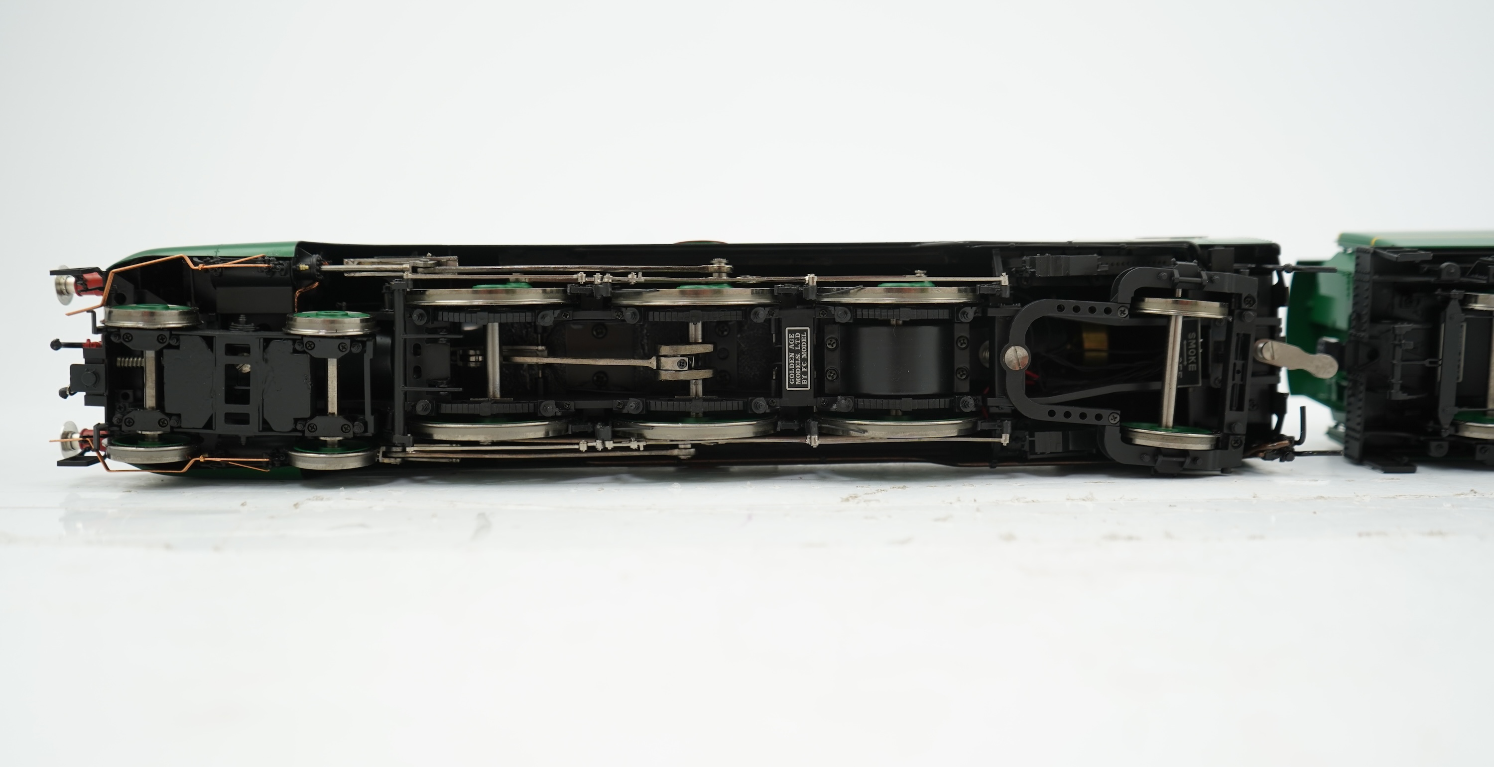 An 0 Gauge Golden Age Models Ltd by F C Models, model of a Southern Railway Merchant Navy Class Channel Packet 21C1, 4-6-2 tender locomotive, powered for two rail operation, with original box and operating instructions.